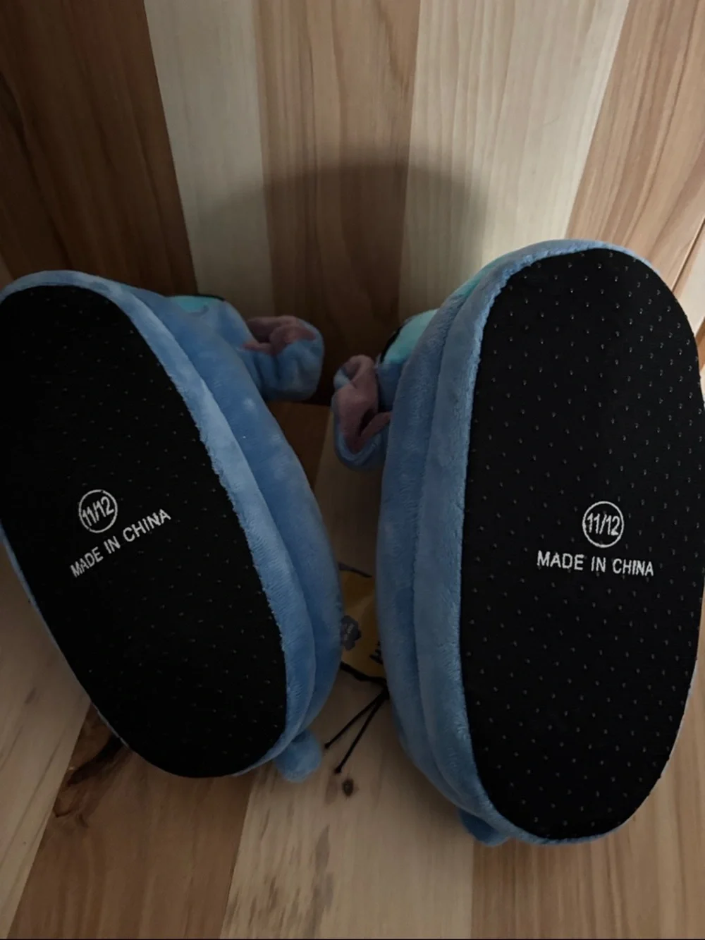 Disney Blue Stitch Plush Kids Slippers